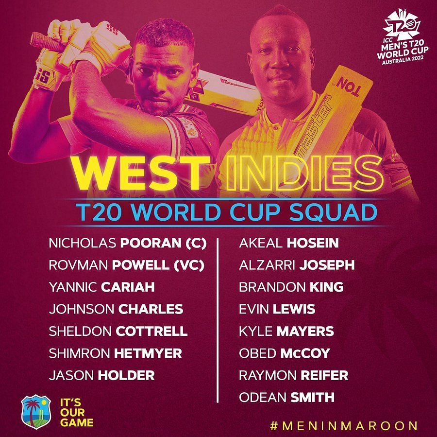 T20 World Cup West Indies Squad 2022 Full Players List