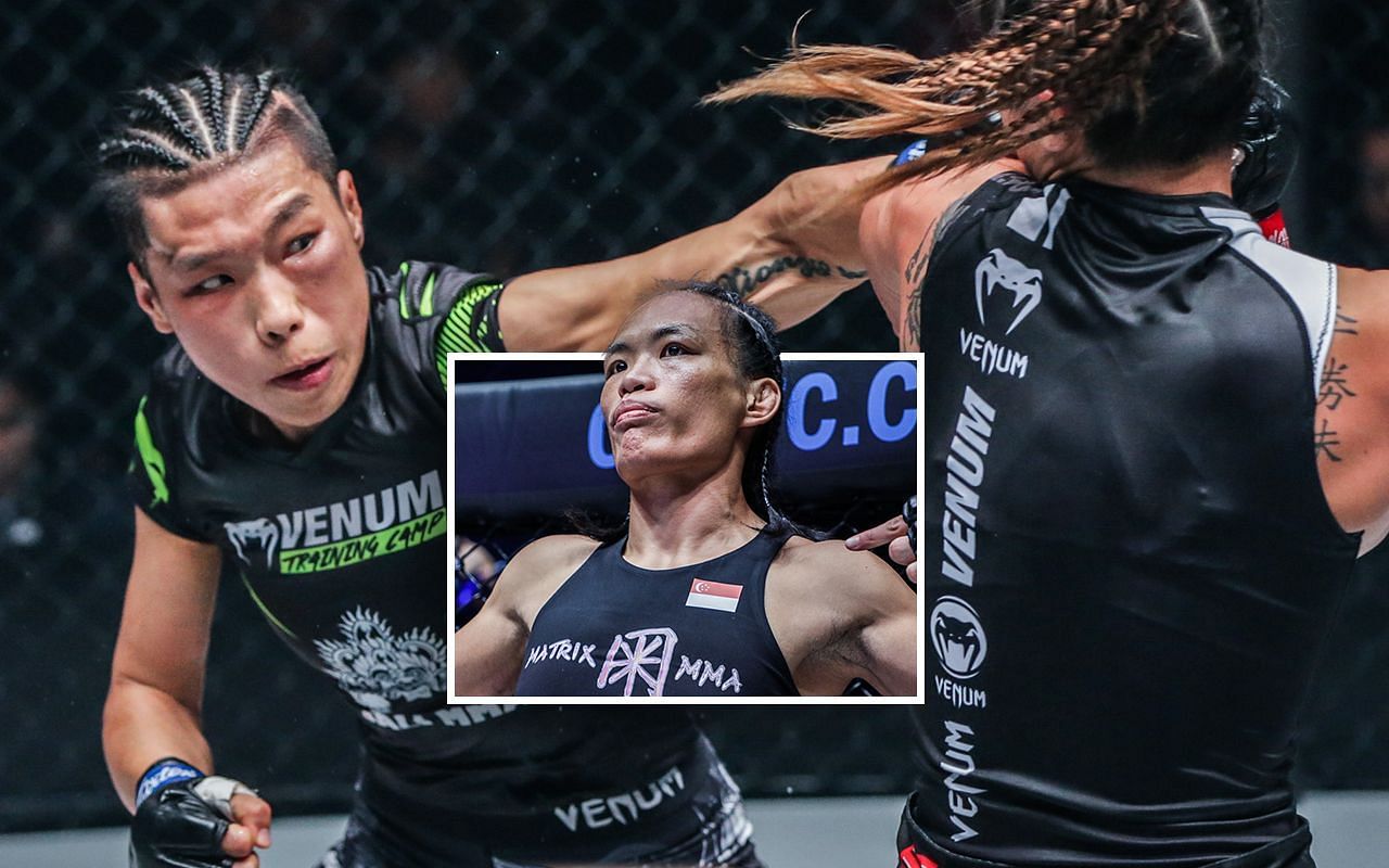 (left) Xiong Jing Nan, (middle) Tifanny Teo and (right) Angela Lee [Credit: ONE Championship]