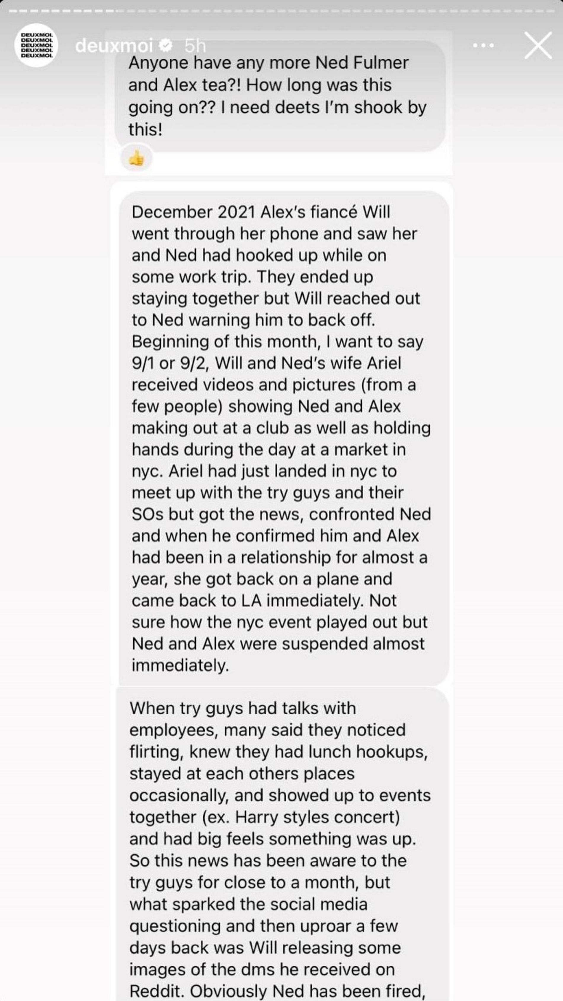 Ariel Fulmer allegedly knew about her husband&#039;s affair (Image via deuxmoi/Instagram)