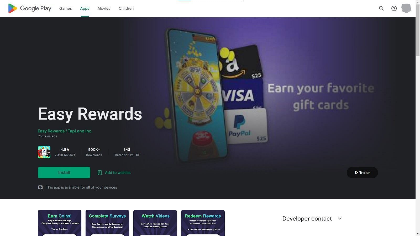 Easy Rewards is a GPT app (Image via Google Play Store)