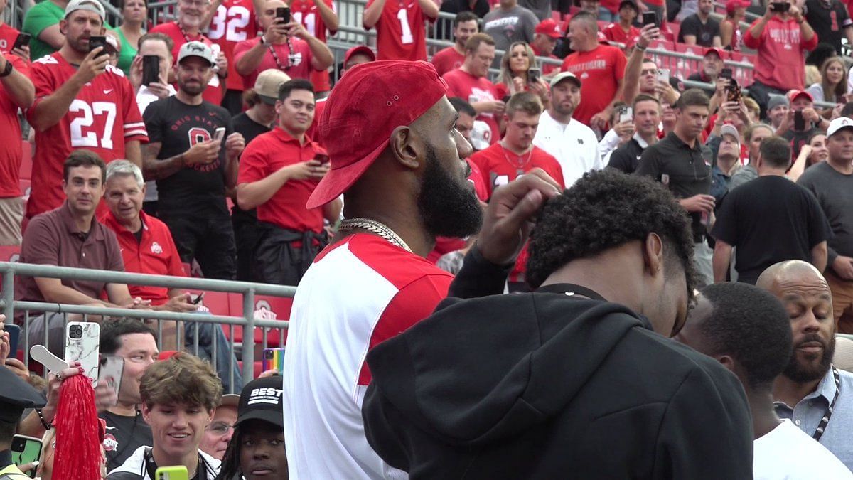 BarDown on X: LeBron pulled up to the Ohio State vs. Notre Dame
