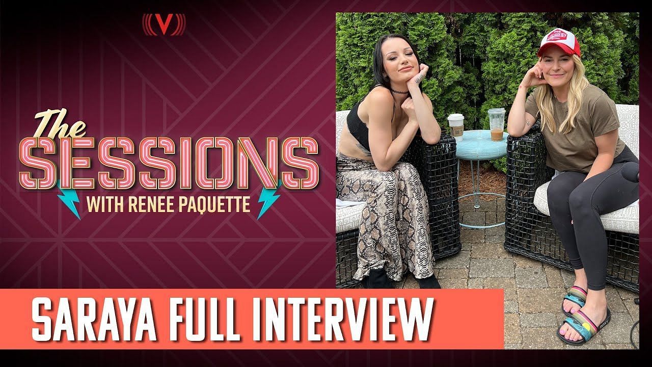 Renee Paquette with Saraya during her interview on The Sessions podcast.
