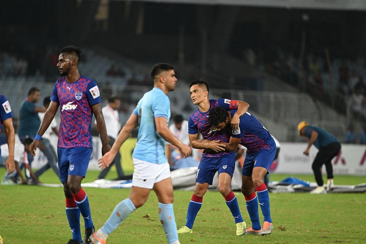 Bengaluru FC players celebrate their win over Mumbai City FC at the 2022 Durand Cup final (Image Courtesy: Durand Cup)