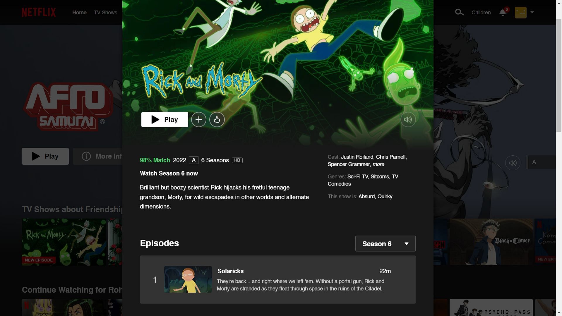 Rick and Morty is available on Netflix in India (Image via Netflix)