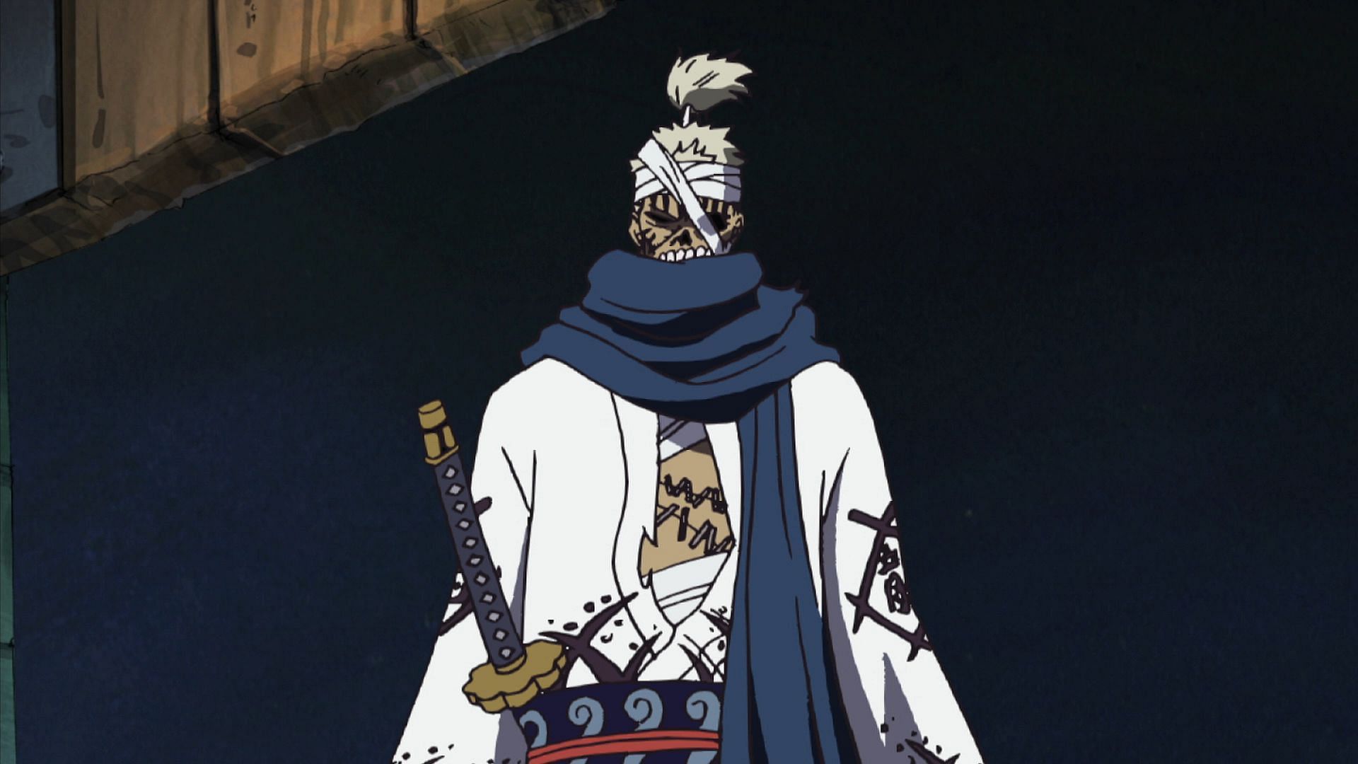 Shimotsuki Ryuma as seen during the One Piece anime&#039;s Thriller Bark arc (Image via Toei Animation)