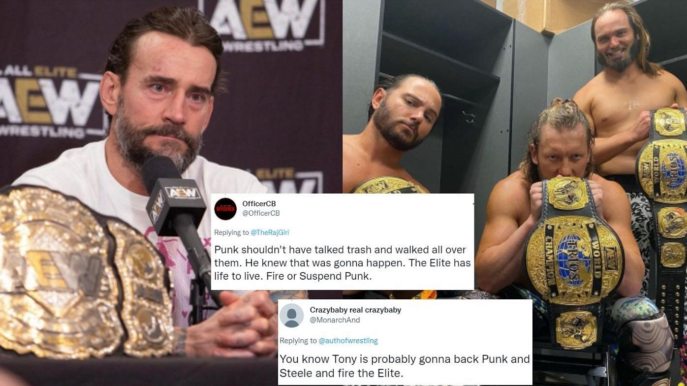 Twitter Erupts With Mixed Reactions Over Who Should Be Fired Between Cm Punk And The Elite In Aew After Alleged Brawl