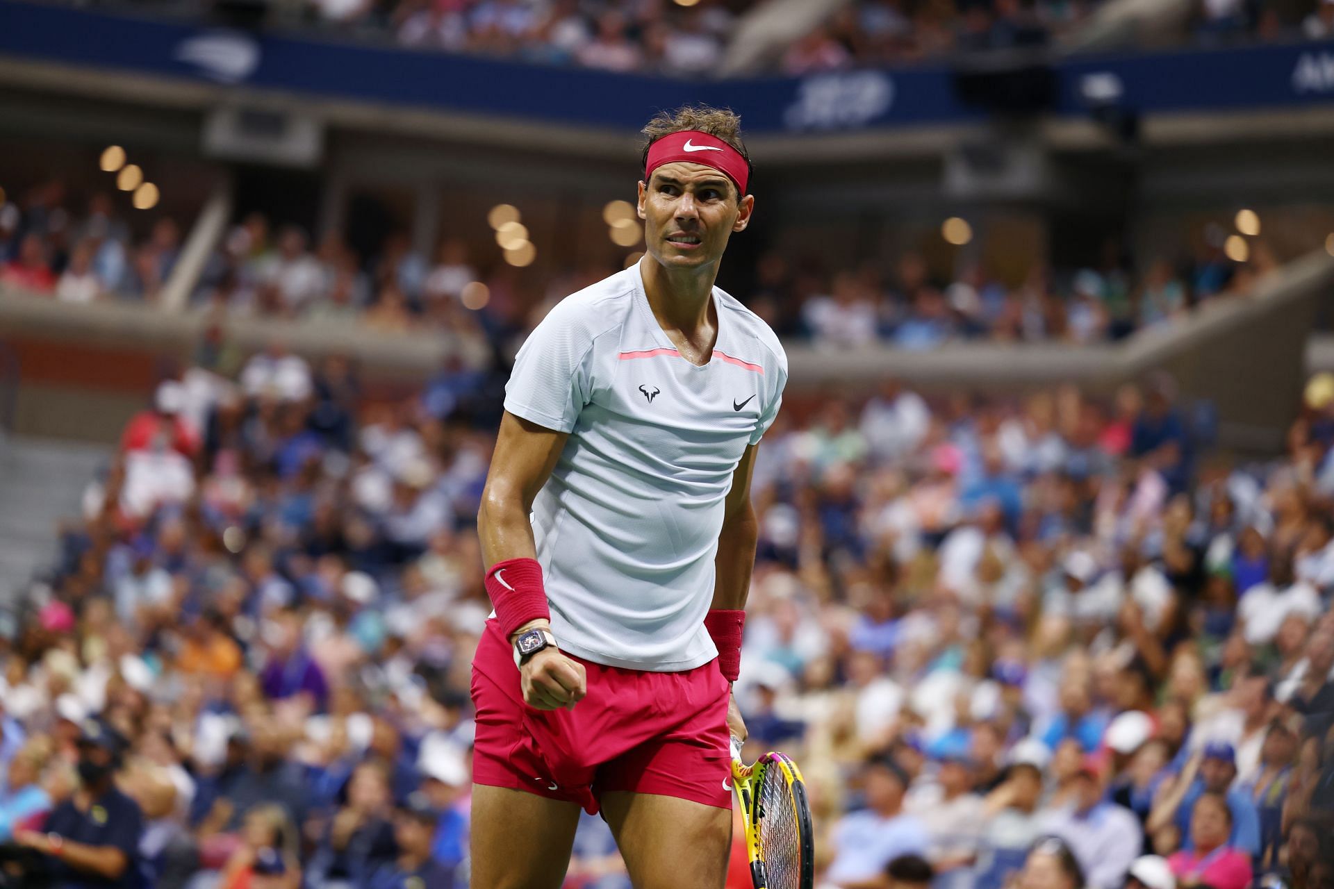 Rafael Nadal in action at the 2022 US Open