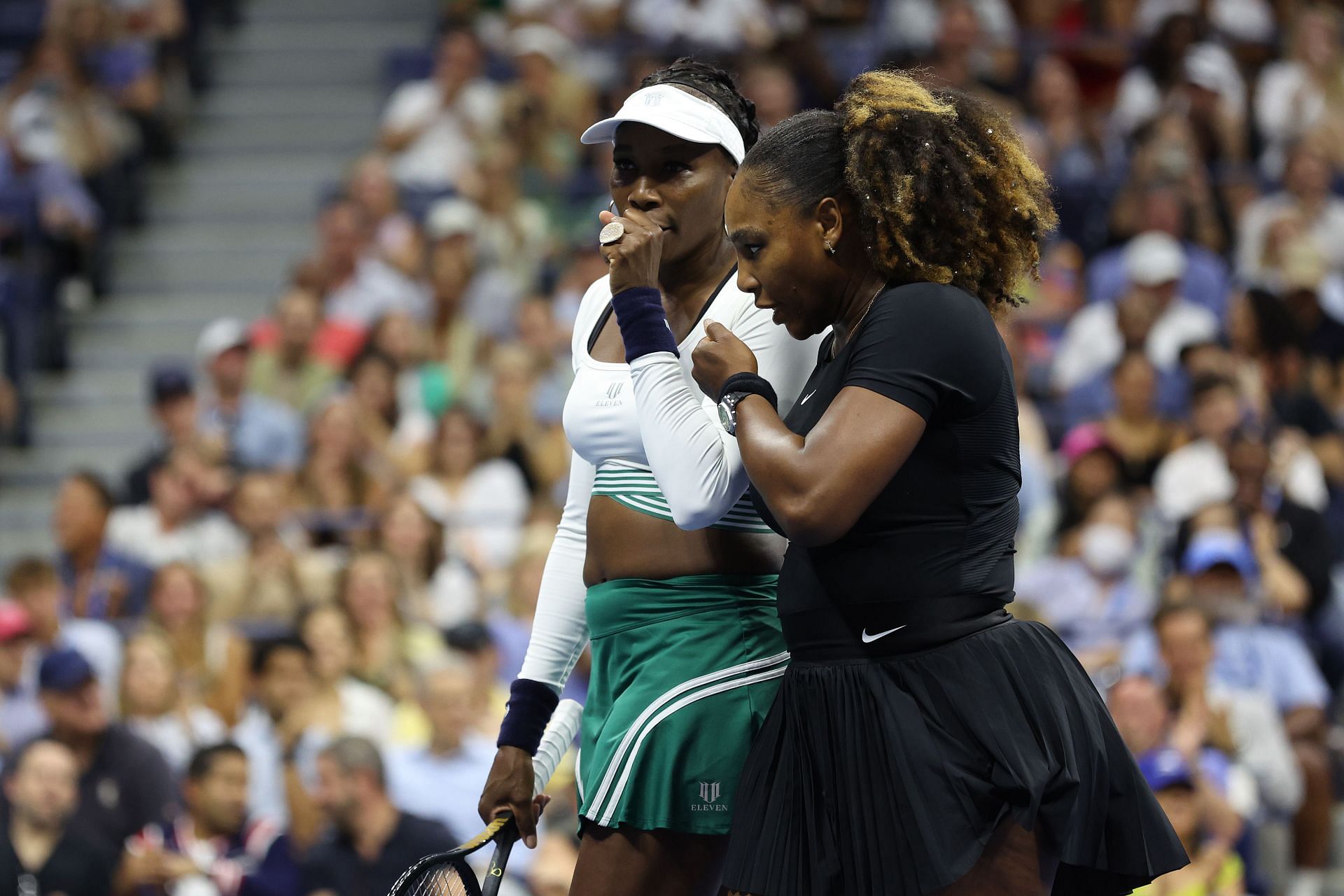Venus and Serena Williams at the 2022 US Open.