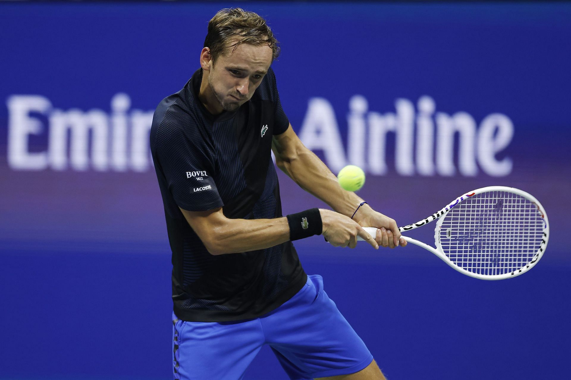 Daniil Medvedev in action at the 2022 US Open - Day 5