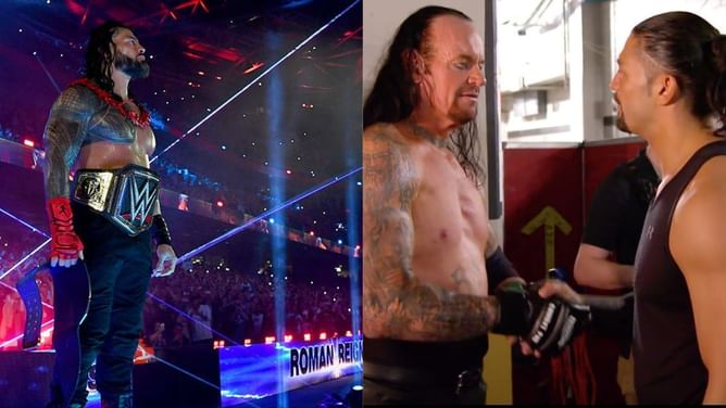 [Photo] Current UFC Champion spotted backstage with Roman Reigns, The Undertaker, and other superstars from Clash at the Castle