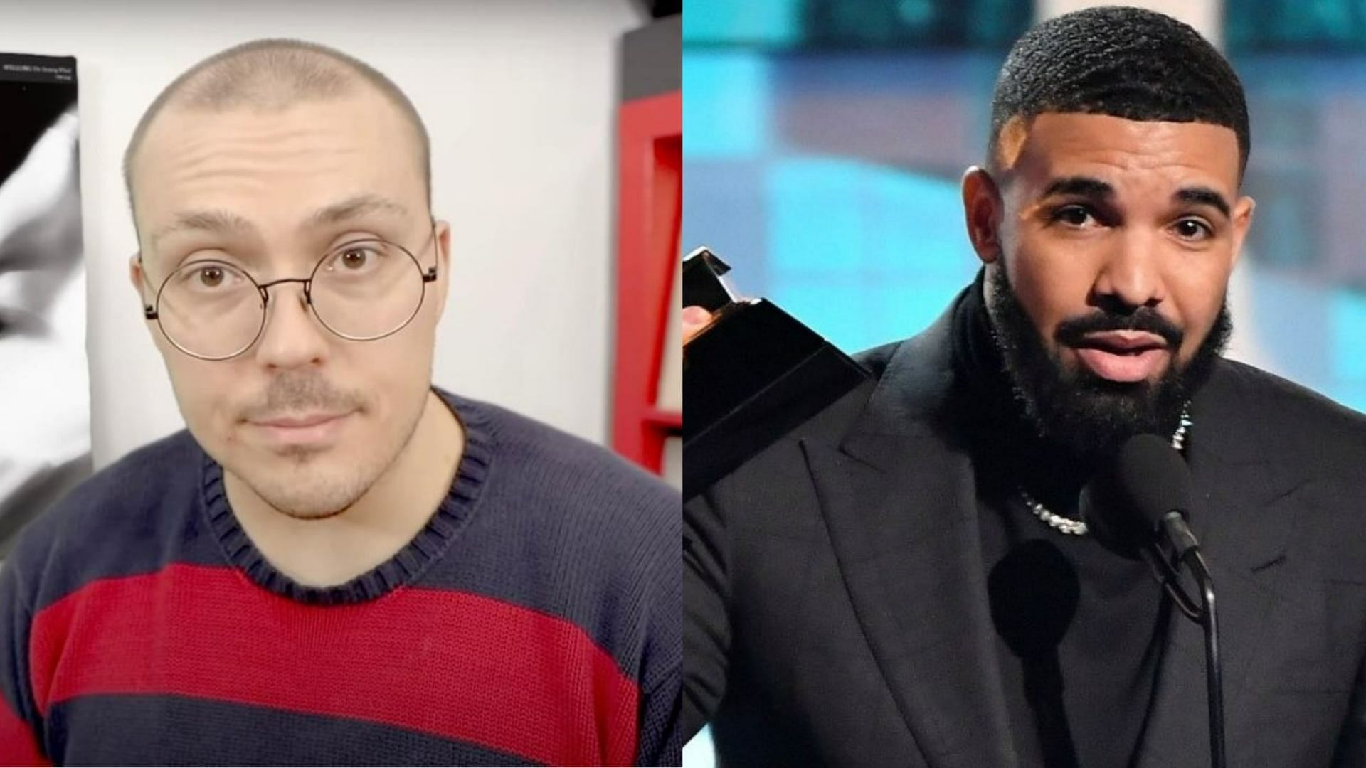 Anthony Fantano and Drake get into internet feud (Image vis fantano/YouTube and Getty Images)