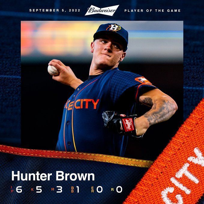Houston Astros Lithograph print of Hunter Brown 2023 11 x 14