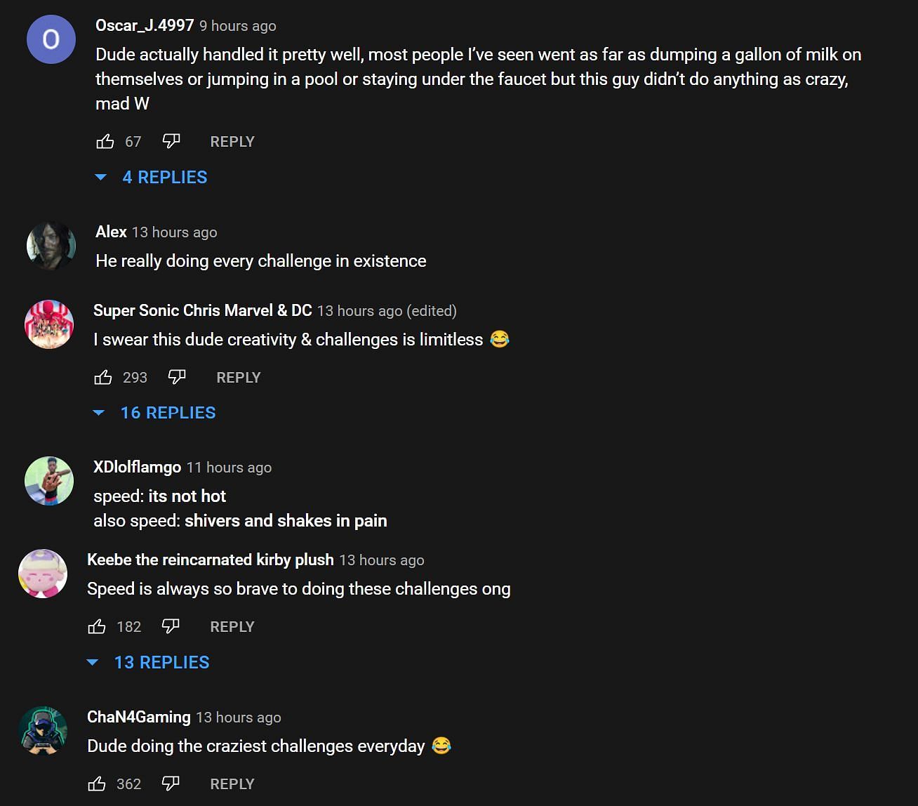 Fans react to the challenge (Image via Speedy Boykins YouTube)