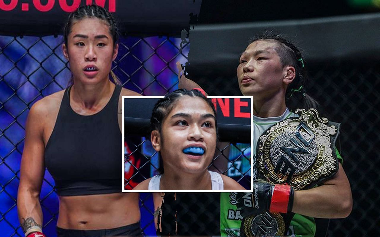 Angela Lee (left), Jackie Buntan (middle), and Xiong Jing Nan (right) [Photo Credits: ONE Championship]