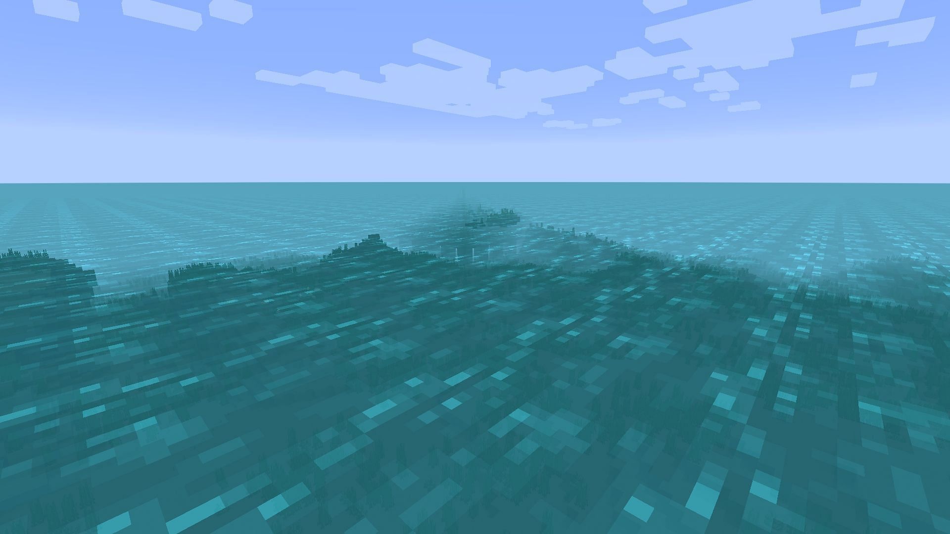 Warm ocean have light aqua color of water in Minecraft (Image via Mojang)