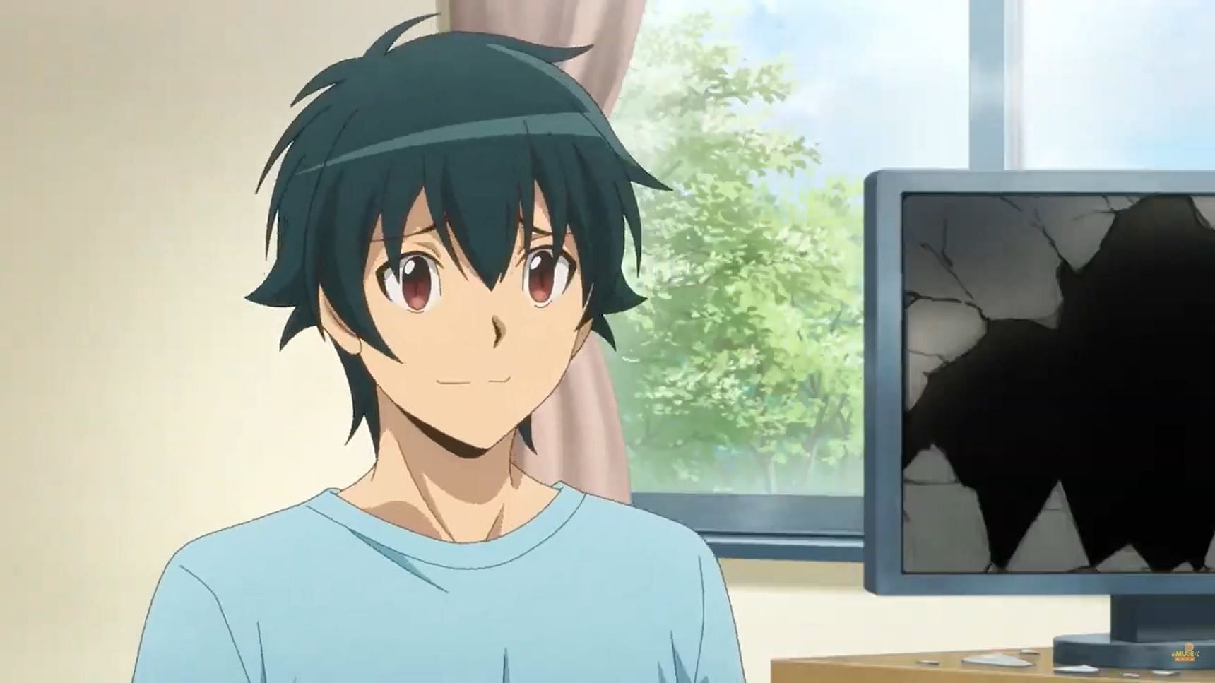 Maou Sadao speaking to Chiho in the hospital - The Devil is a Part-Timer!! (Image via Studio 3Hz)