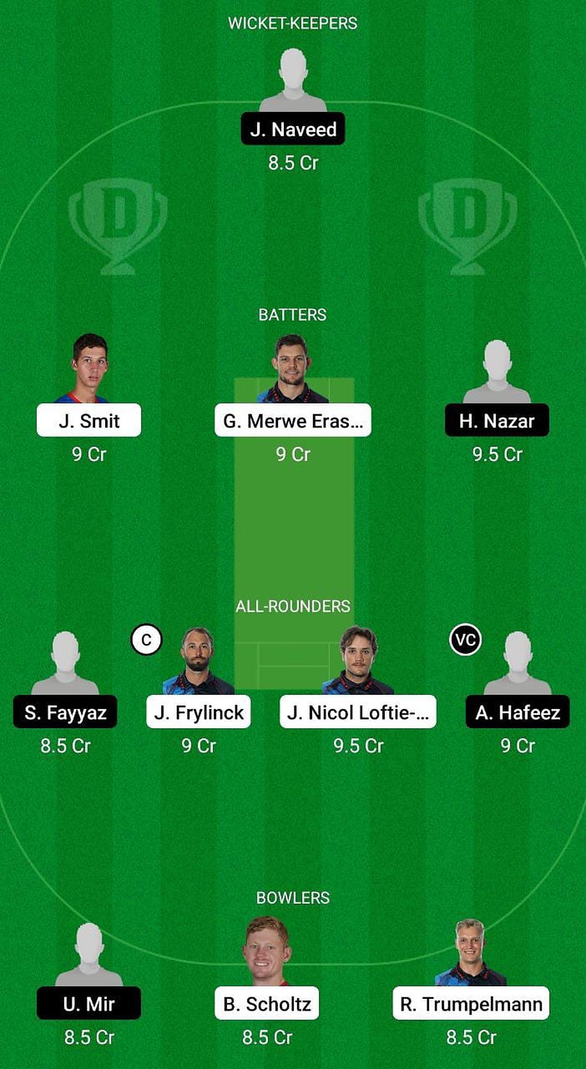 RE vs LAH Fantasy Suggestion Team 1