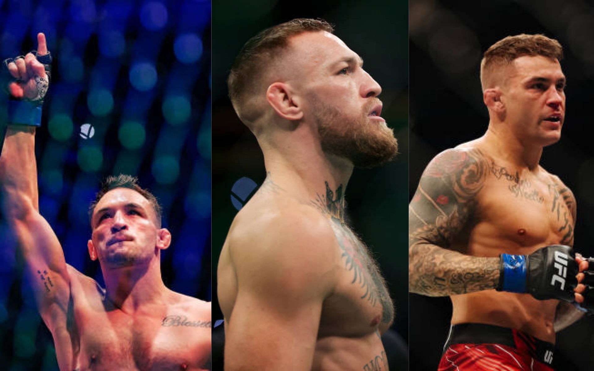 From left to right: Michael Chandler, Conor McGregor, Dustin Poirier
