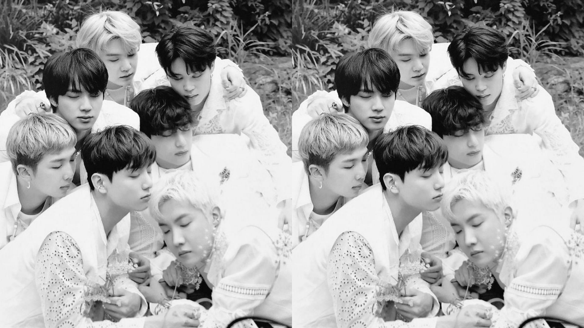 BTS Black and White concept photo (Image via Twitter/@TKhoneybunny)