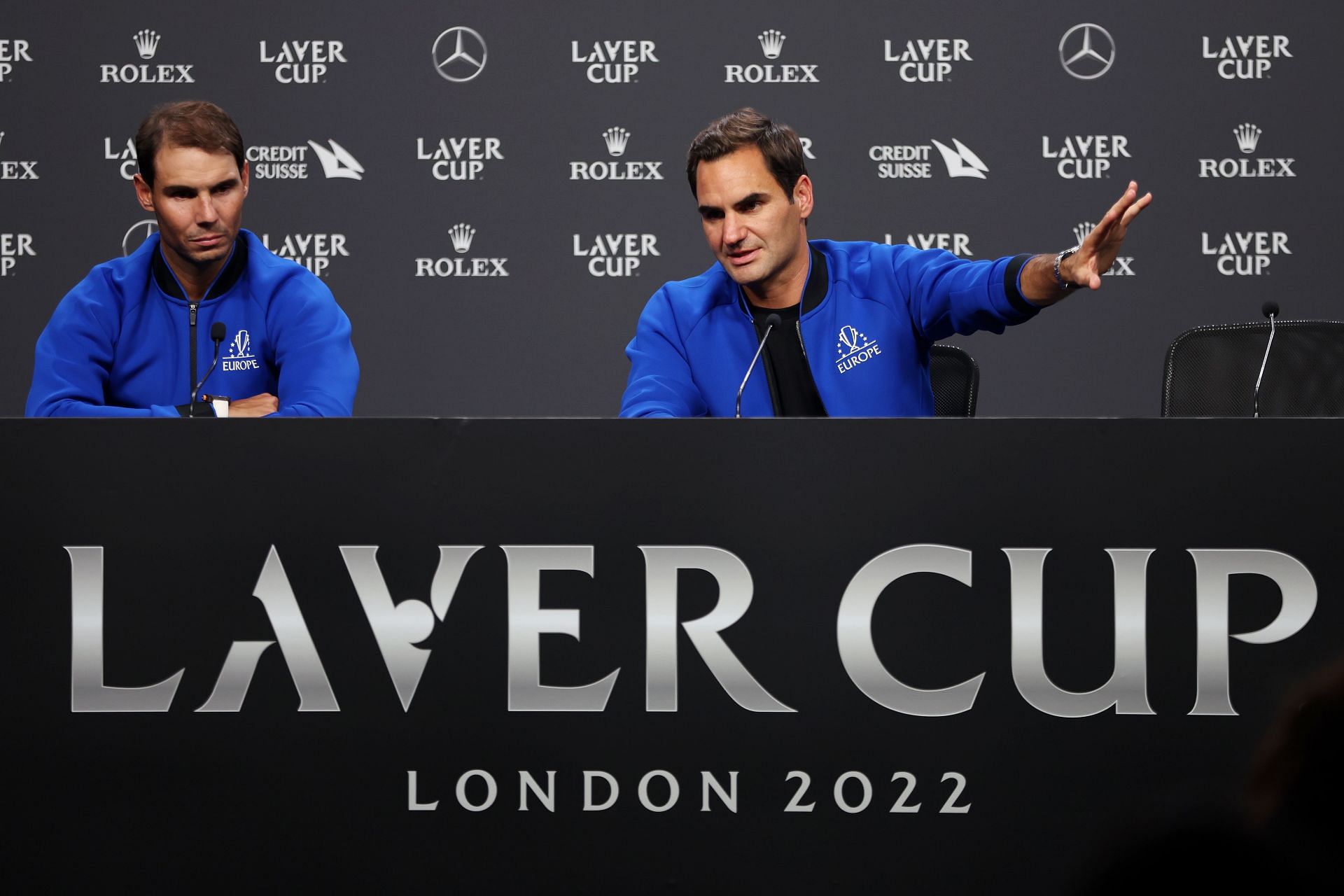 Roger Federer and Rafael Nadal at the Laver Cup 2022