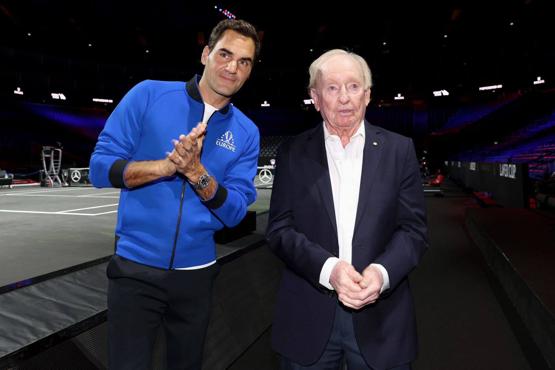 Roger Federer with Rod Laver at the 2022 Laver Cup. (Pic - Getty Images)