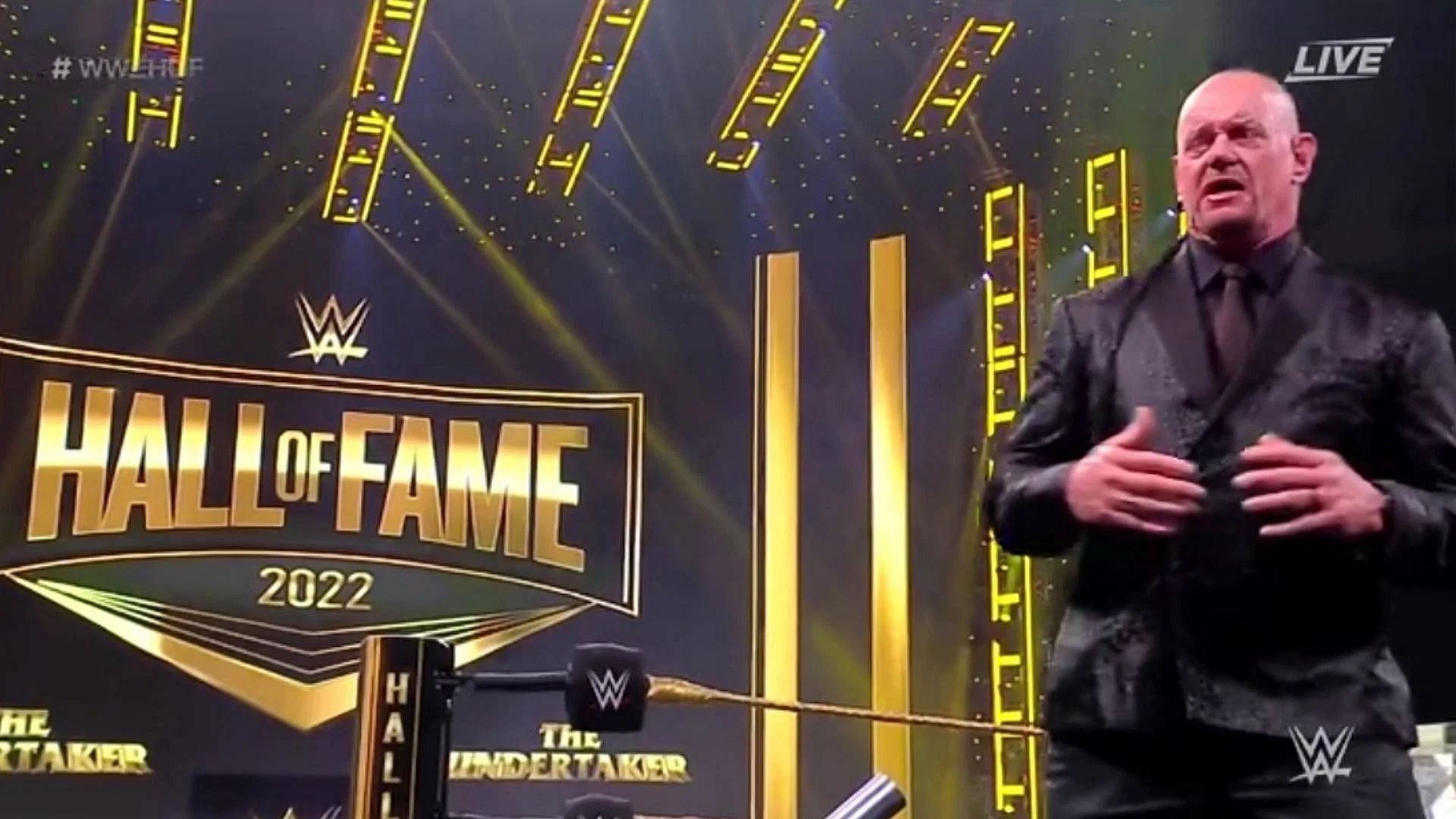 The Undertaker during his WWE Hall of Fame speech.