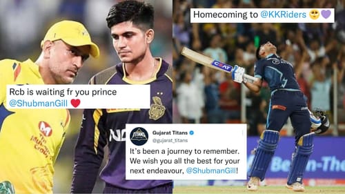 "RCB is waiting for you prince," "KKR homecoming?" - IPL fans on Twitter react as Gujarat Titans seemingly release Shubman Gill