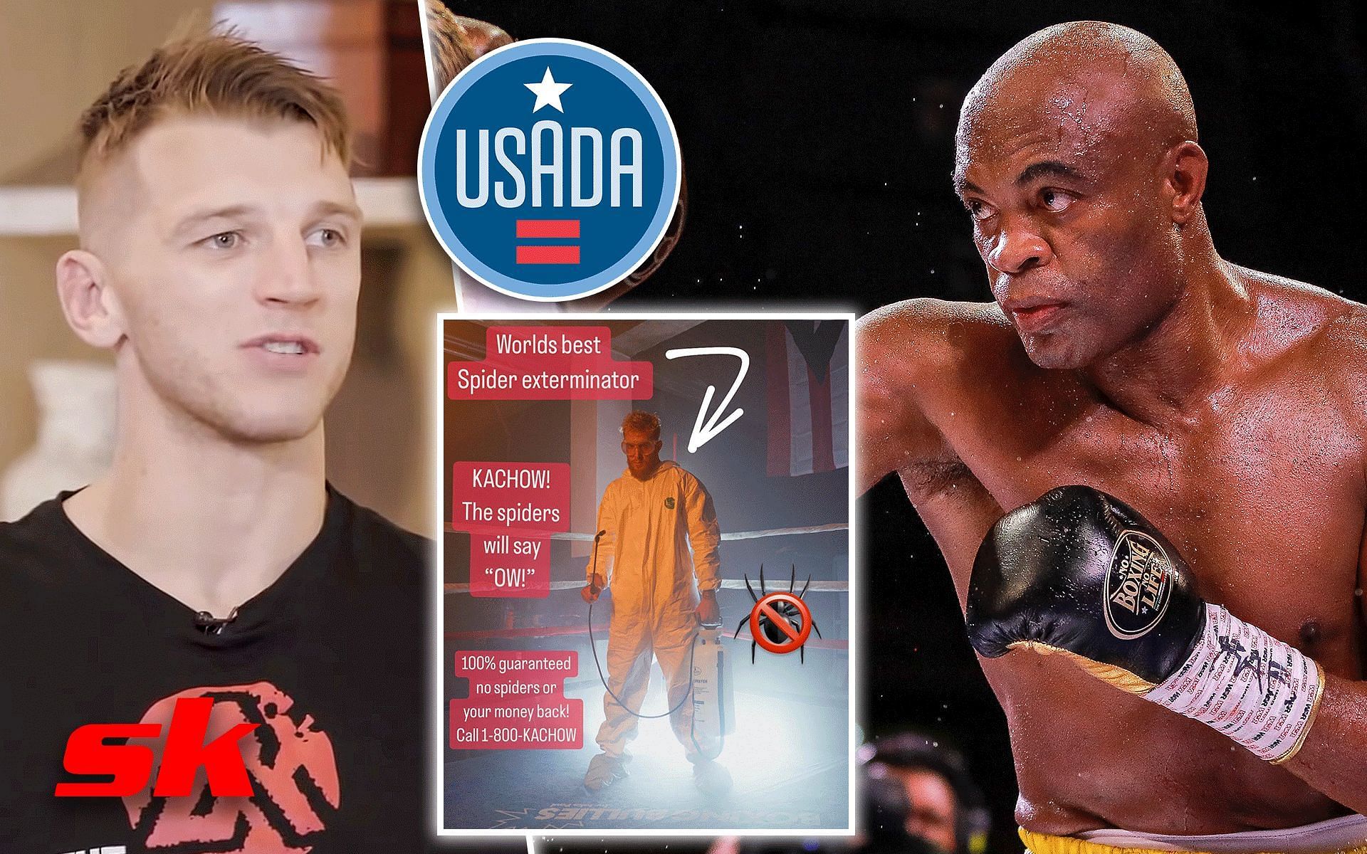 Dan Hooker (left), Jake Paul (centre), Anderson Silva (right) [Images courtesy of UFC Arabis on YouTube, @jakepaul on Instagram &amp; USADA.org]