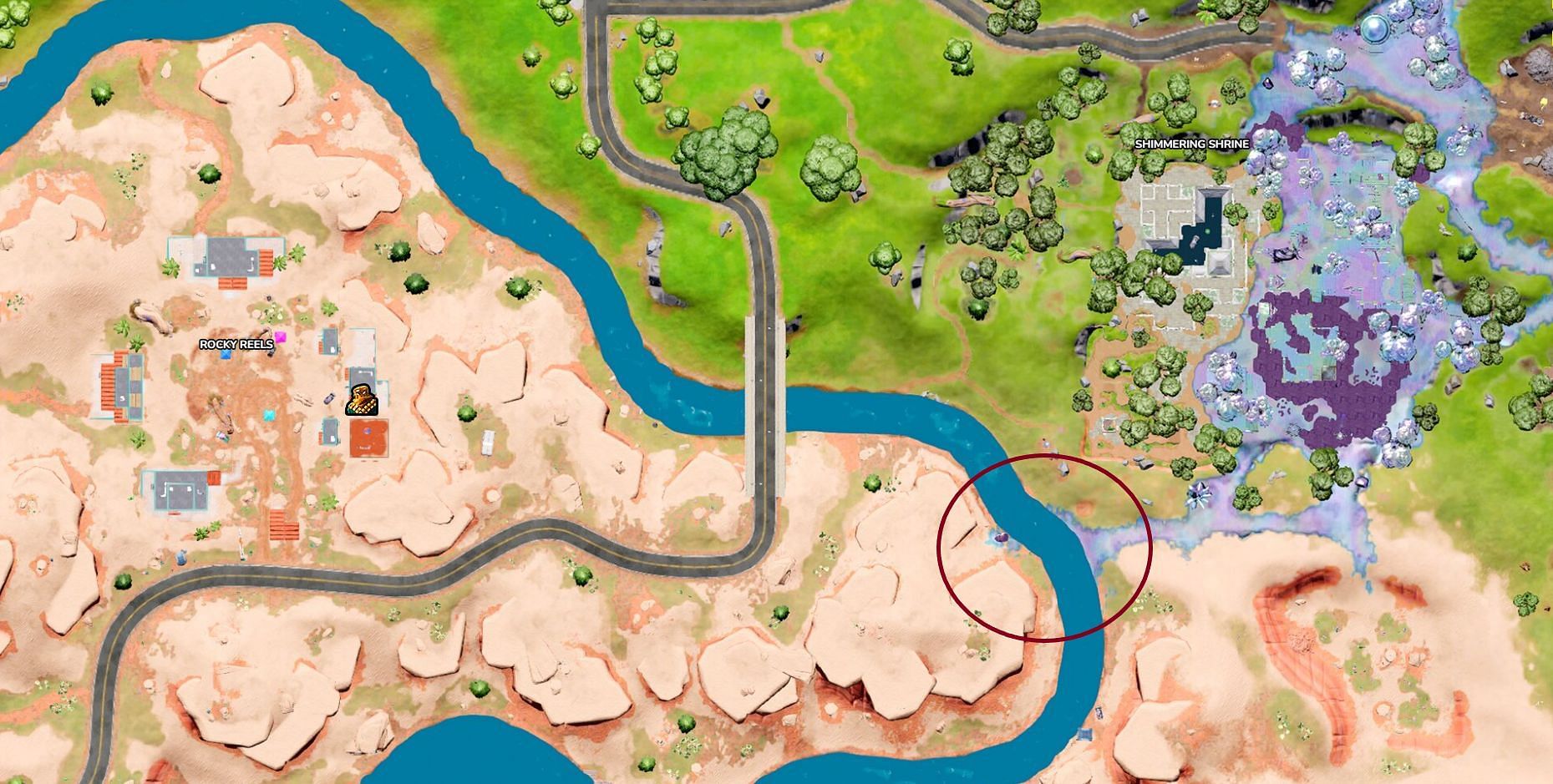 Chrome spreading towards Rocky Reels (Image via Fortnite.GG)