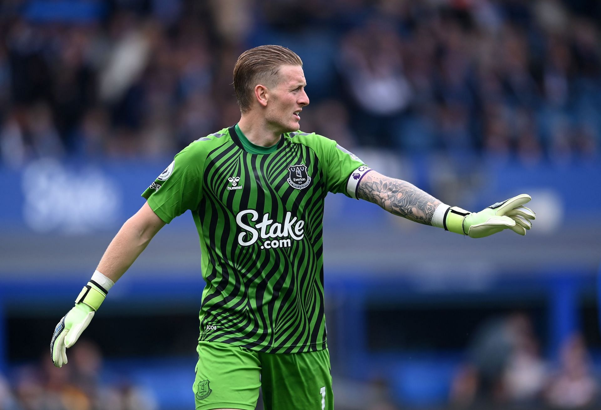Pickford made eight saves for Everton against Liverpool in the Premier League