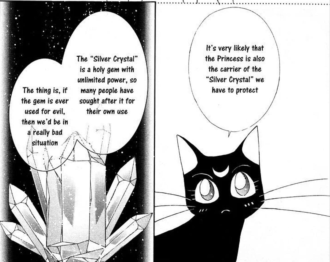 Luna explaining Silver Crystal&#039;s powers (Image via Kodansha)