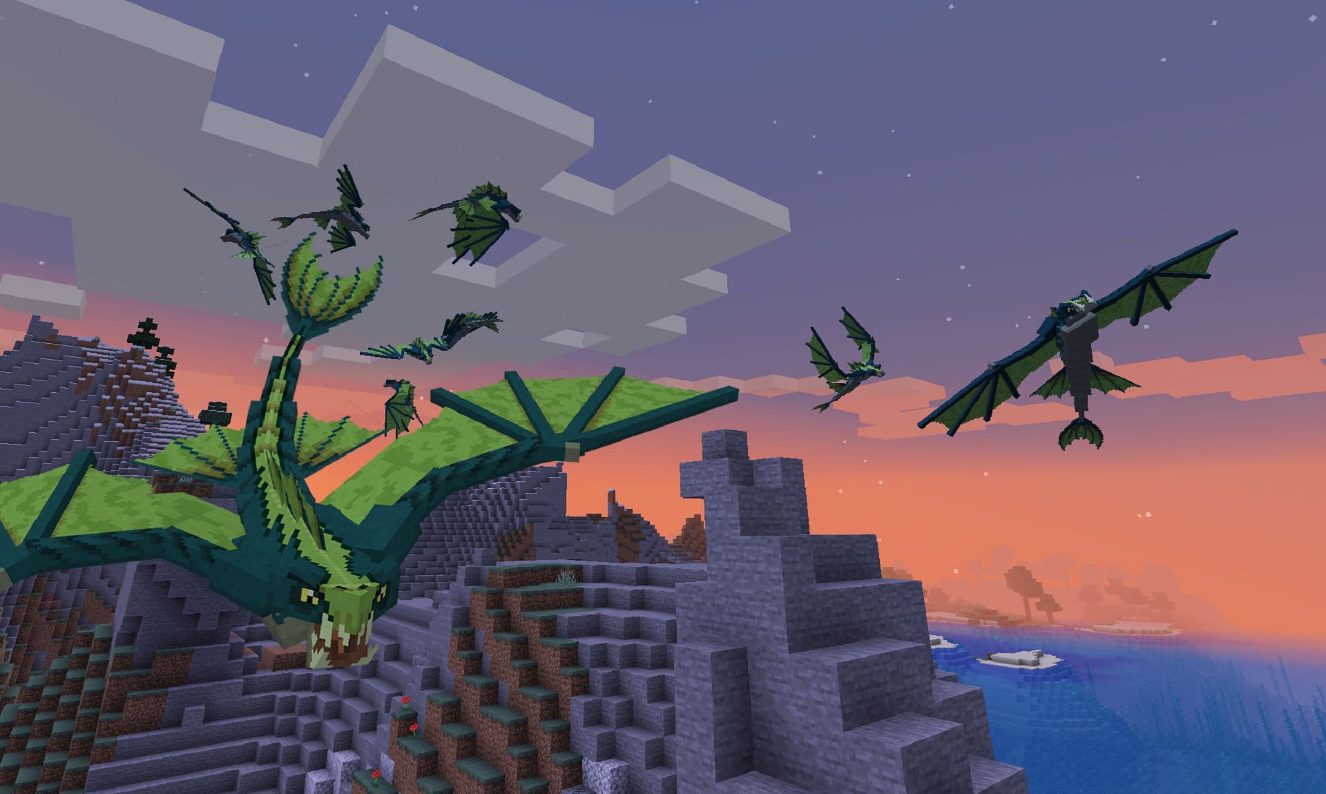 The Naga from Mowzie&#039;s Mobs mod (Image via Minecraft)