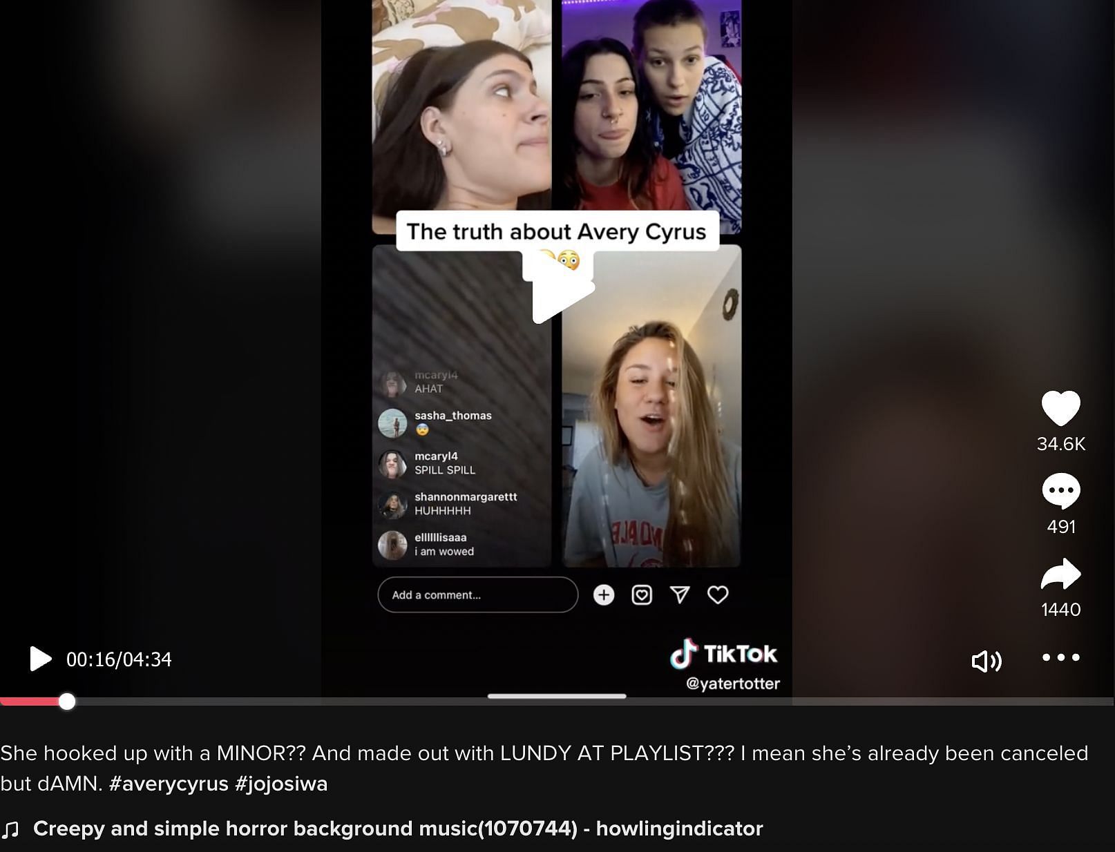 Netizens speculate that Avery made out with Lundy after being in a relationship with JoJo Siwa. (Image via TikTok)