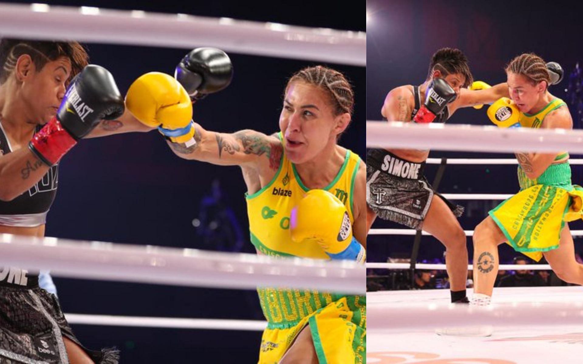 Cris Cyborg in her boxing debut [images courtesy of @FightMusicShow/Twitter]