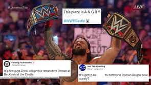 "So disappointing" - WWE fans upset after new Bloodline member helps Roman Reigns beat Drew McIntyre at Clash at the Castle
