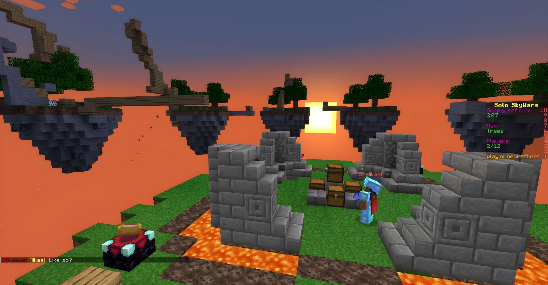 CubeCraft is an amazing axe pvp server (Image via Mojang)