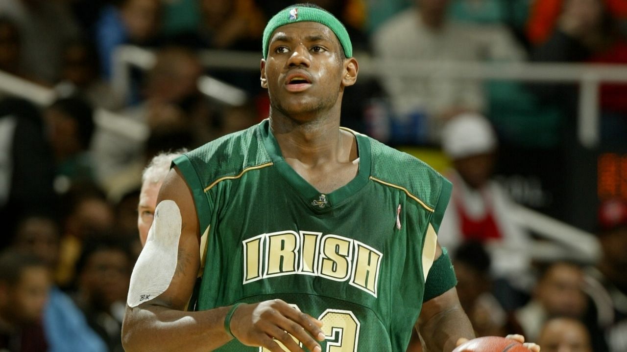 LeBron James playing for St. Vincent-St. Mary High School