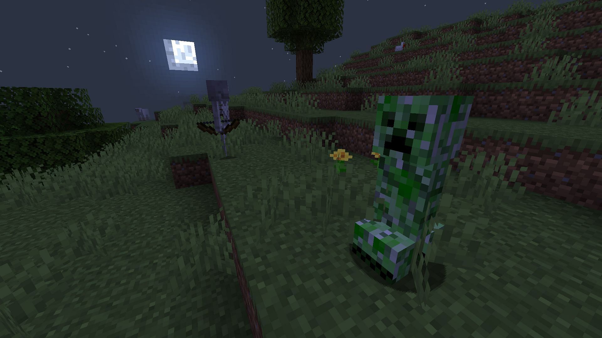 Hostile mobs in Minecraft will be much more powerful on hard difficulty (Image via Mojang)