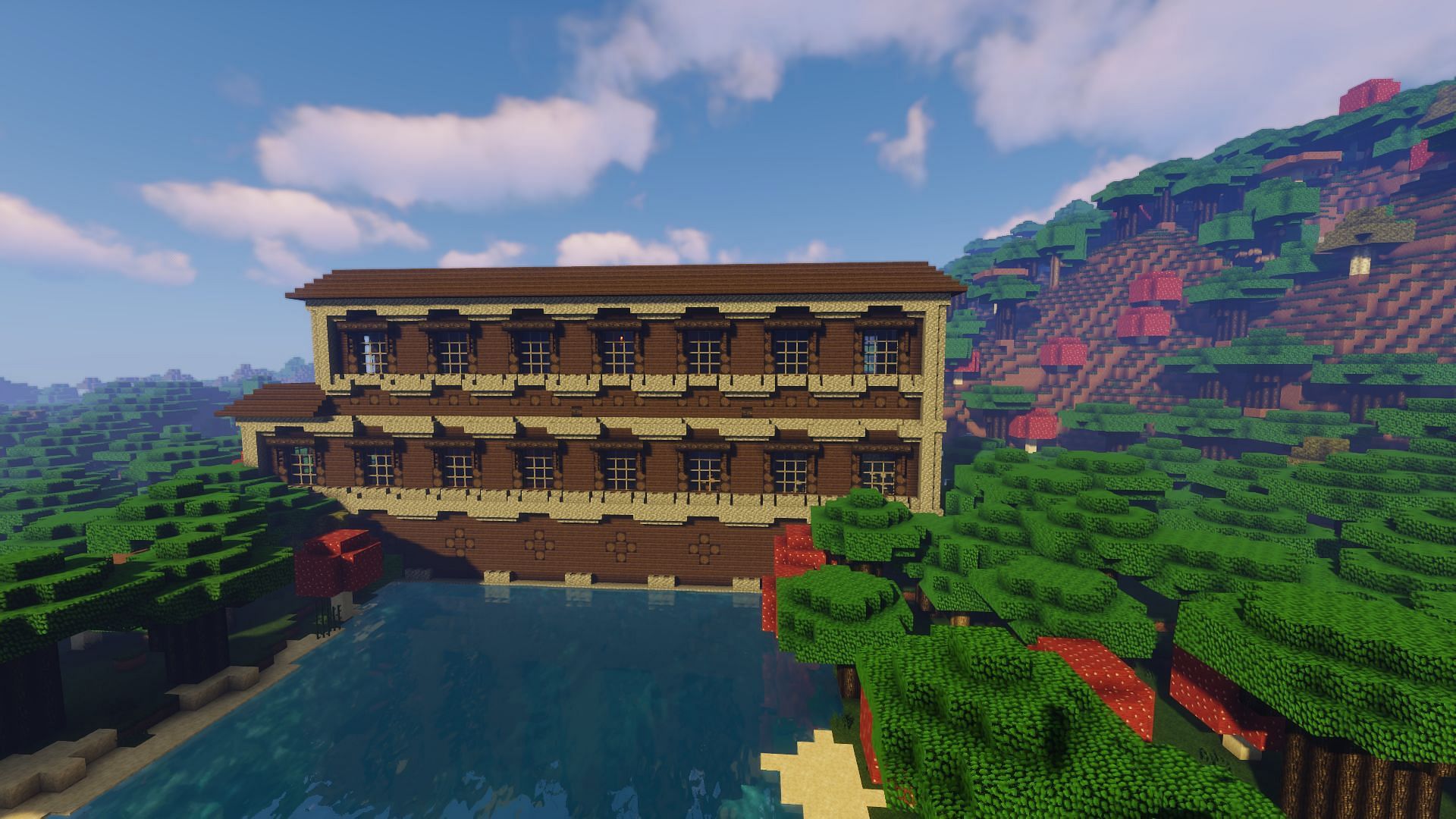 The woodland mansion found on the seed (Image via Minecraft)