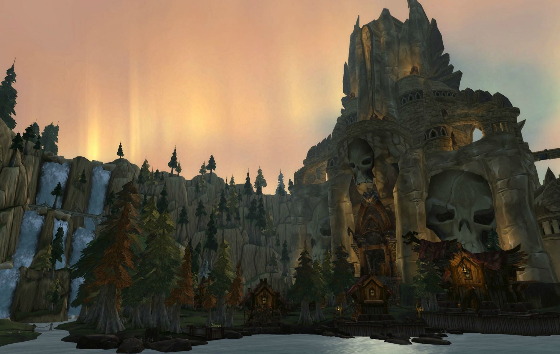 The gorgeous lofty landscape of Howling Fjord in World of Warcraft: Wrath of the Lich King remake (Image via Blizzard Entertainment)