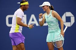 "What a long journey it has been to get here" - Iga Swiatek on fulfilling her dream of playing doubles with idol Rafael Nadal