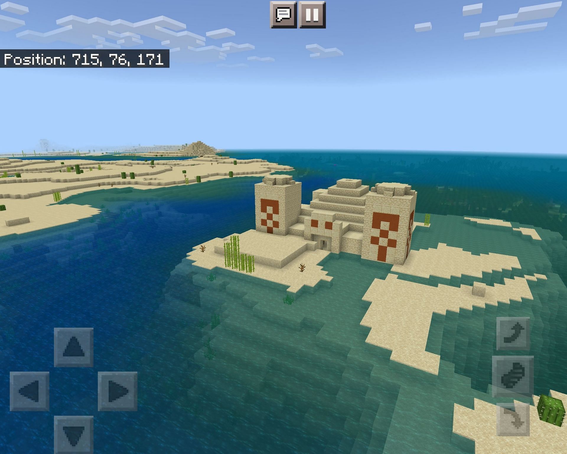 Two of the desert temples found on the seed (Image via Minecraft/Mojang)