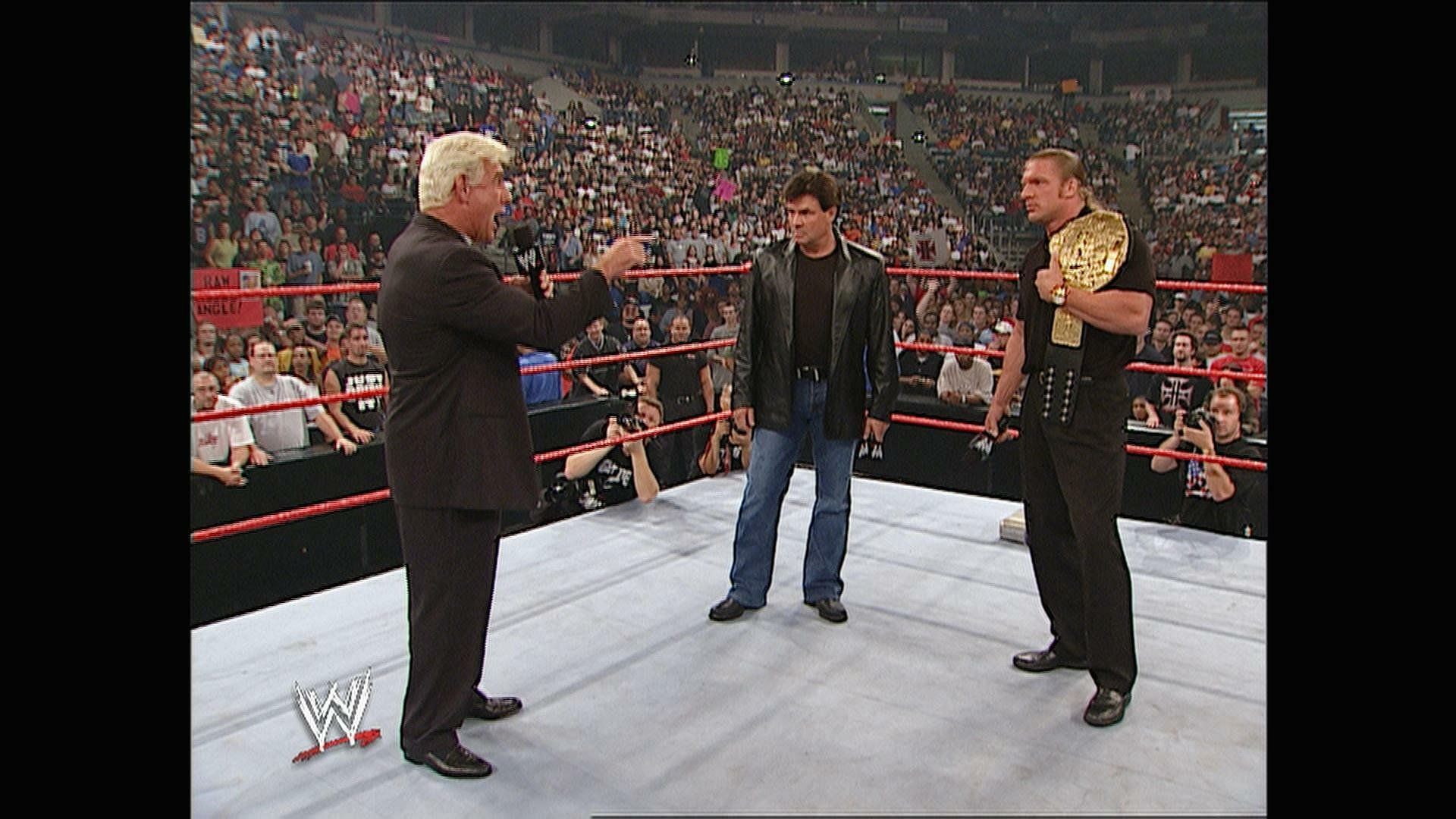 Ric Flair, Eric Bischoff, and Triple H