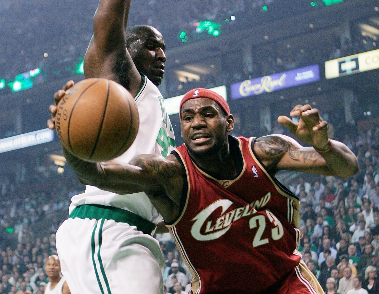 Former Boston Celtics big man Kendrick Perkins and Cleveland Cavaliers star LeBron James