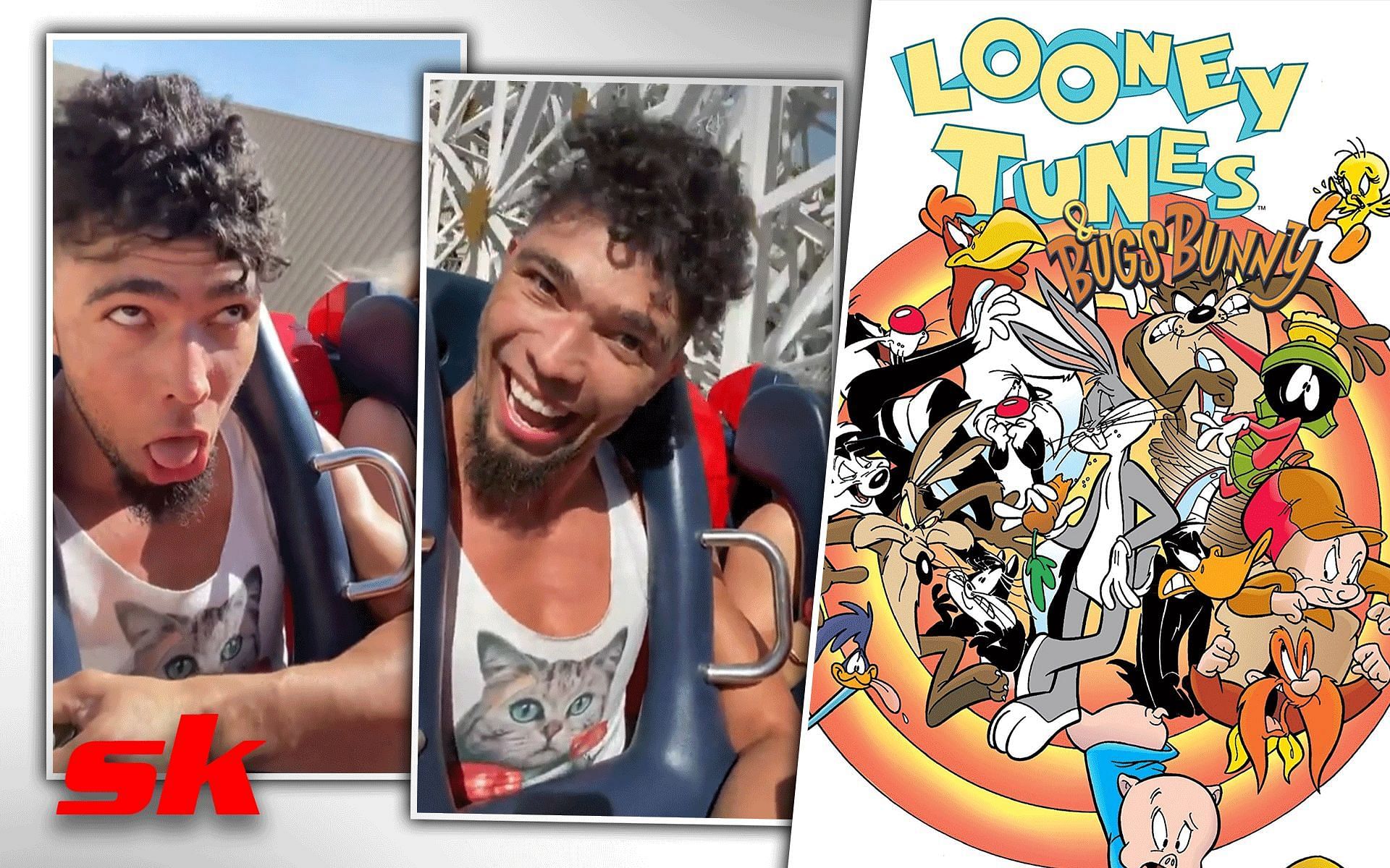Fans start Reddit thread on Johnny Walker pretending to pass out while riding roller coaster [Images via, Looney Tunes from imdb.com, rest from MrTBone00 reddit]