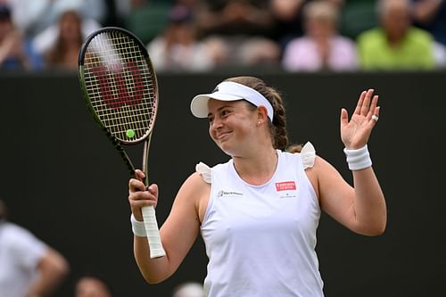 Jelena Ostapenko at the 2022 Wimbledon Championships.