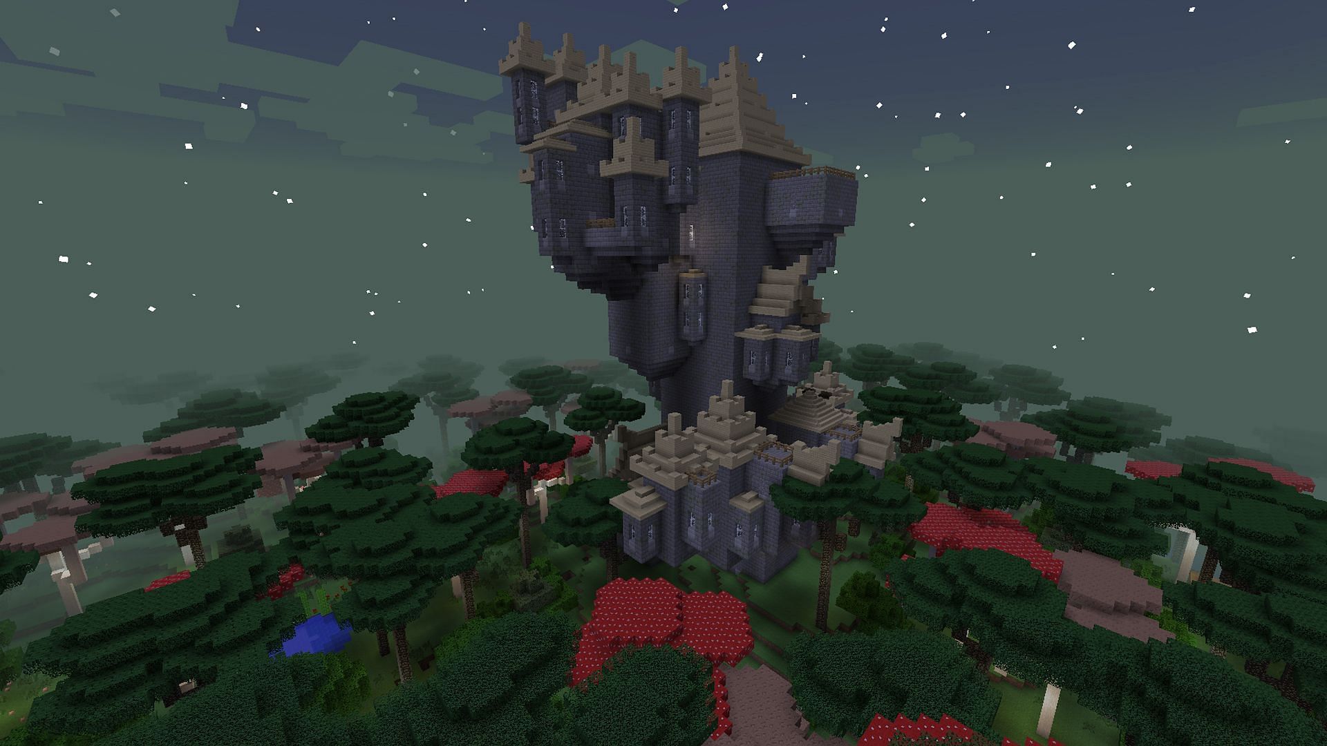 A large tower dungeon found in Twilight Forest (Image via Minecraft)