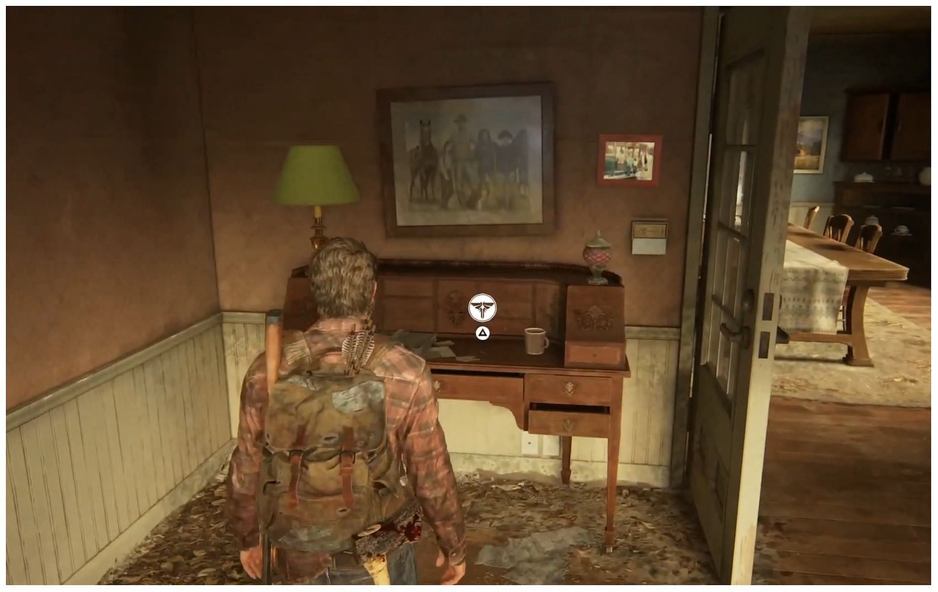 The second pendant in Tommy&#039;s Dam chapter can be found in the room located on the far right corner of the ranch (Image via Trophygamers/YouTube)