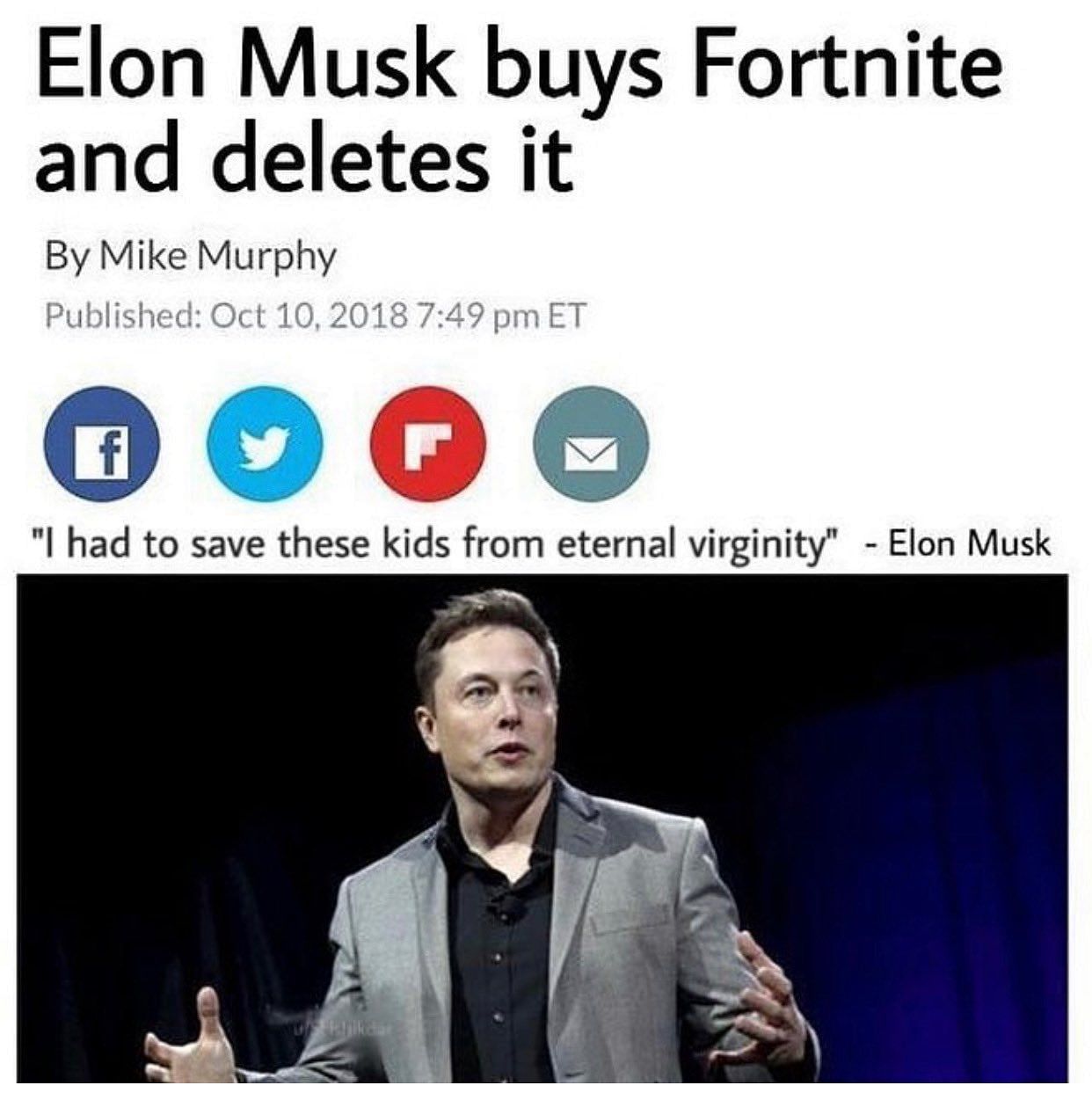 The origin of the &quot;Is Elon Musk buying Fortnite?&quot; meme (Image via Twitter/elonmusk)