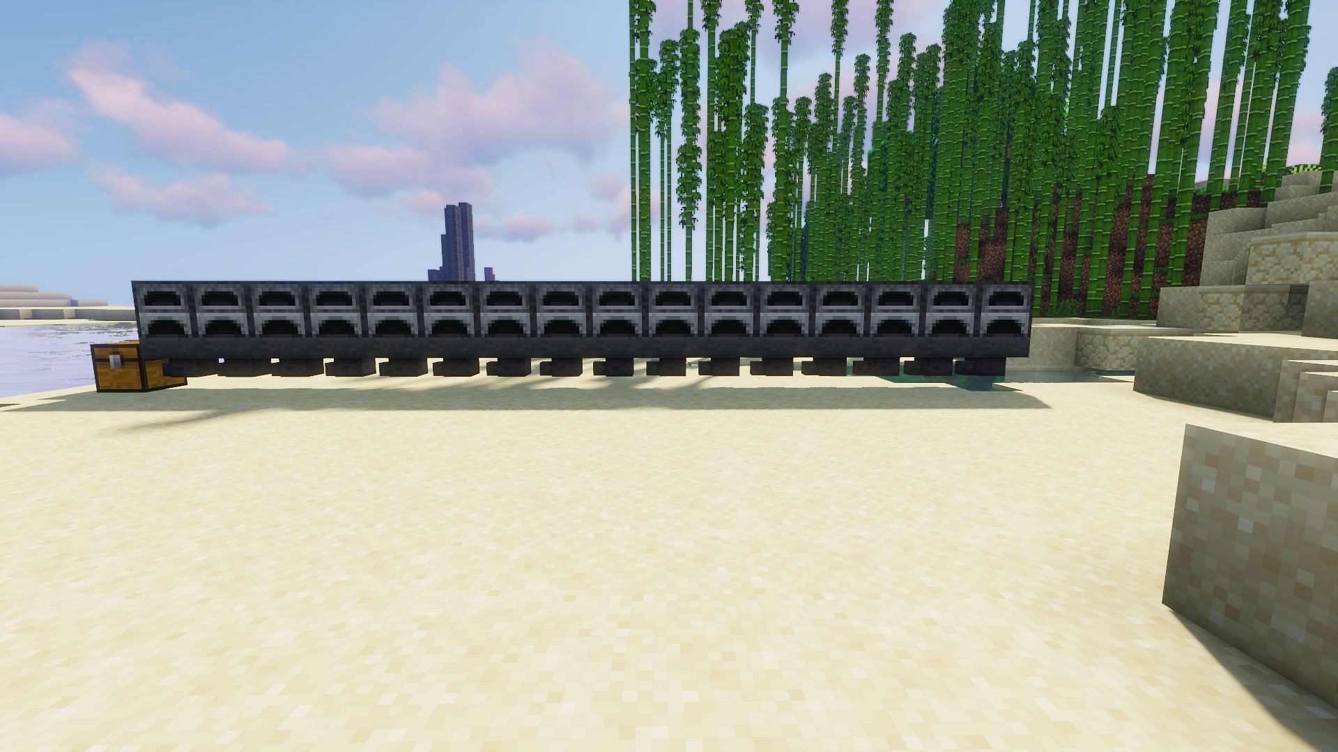 The furnaces added to the smelter (Image via Minecraft)